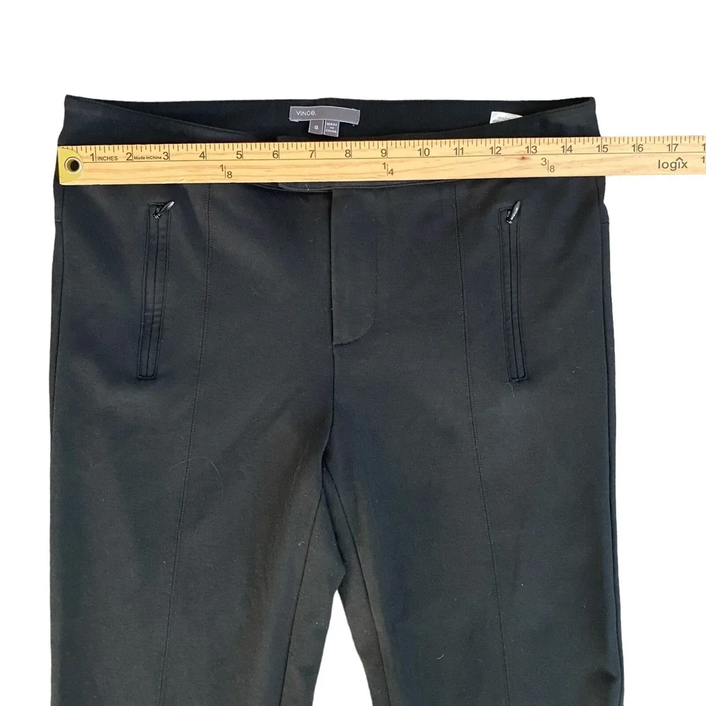 Vince Dress Pants Women 8 Black Knit Slim Stretch Minimalist Classic